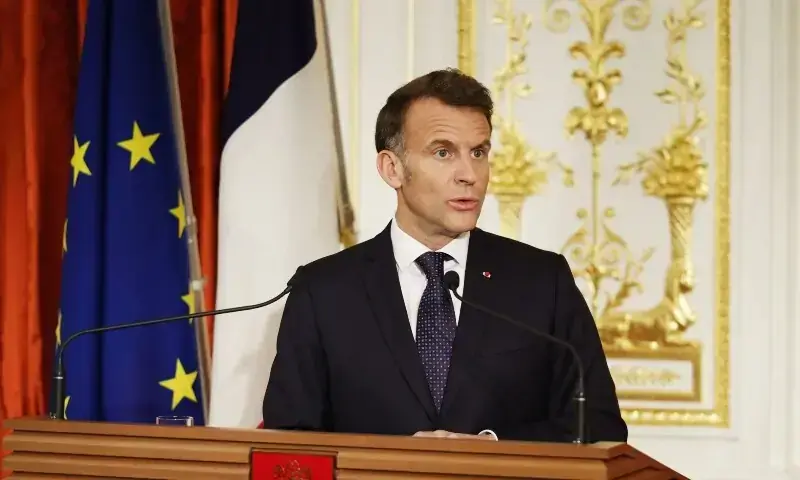 French President Emmanuel Macron speaks during a press conference with Japan's Prime Minister Sanae Takaichi at Akasaka Palace in Tokyo on April 1, 2026. — AFP/File French President Emmanuel Macron speaks during a press conference with Japan's Prime Minister Sanae Takaichi at Akasaka Palace in Tokyo on April 1, 2026. — AFP/File