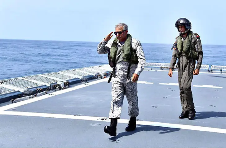 Chief of the Naval Staff Admiral Naveed Ashraf visits units deployed in sea and creeks areas to review the ongoing maritime exercise SeaSpark 2026.