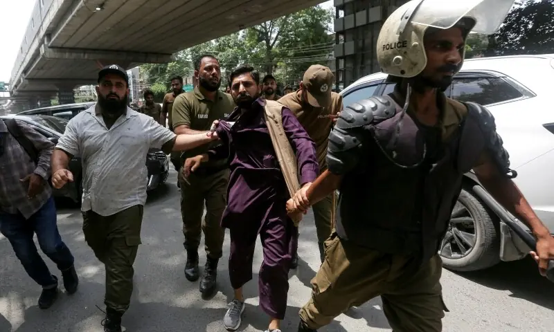 A PTI supporter is being detained by police officers during a nationwide protest demanding Imran Khan’s release on the second anniversary of his arrest, in Lahore on Aug 5, 2025. — Reuters/Mohsin Raza/File A PTI supporter is being detained by police officers during a nationwide protest demanding Imran Khan’s release on the second anniversary of his arrest, in Lahore on Aug 5, 2025. — Reuters/Mohsin Raza/File