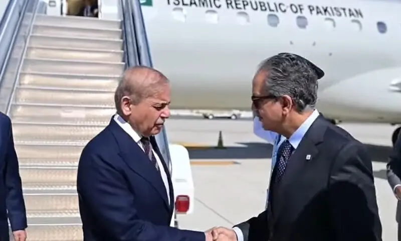Prime Minister Shehbaz Sharif is received by Pakistan's Permanent Representative to the United Nations Asim Iftikhar Ahmad in New York, the US on September 22, 2026. — Screengrab via YouTube/PTV News Prime Minister Shehbaz Sharif is received by Pakistan's Permanent Representative to the United Nations Asim Iftikhar Ahmad in New York, the US on September 22, 2026. — Screengrab via YouTube/PTV News