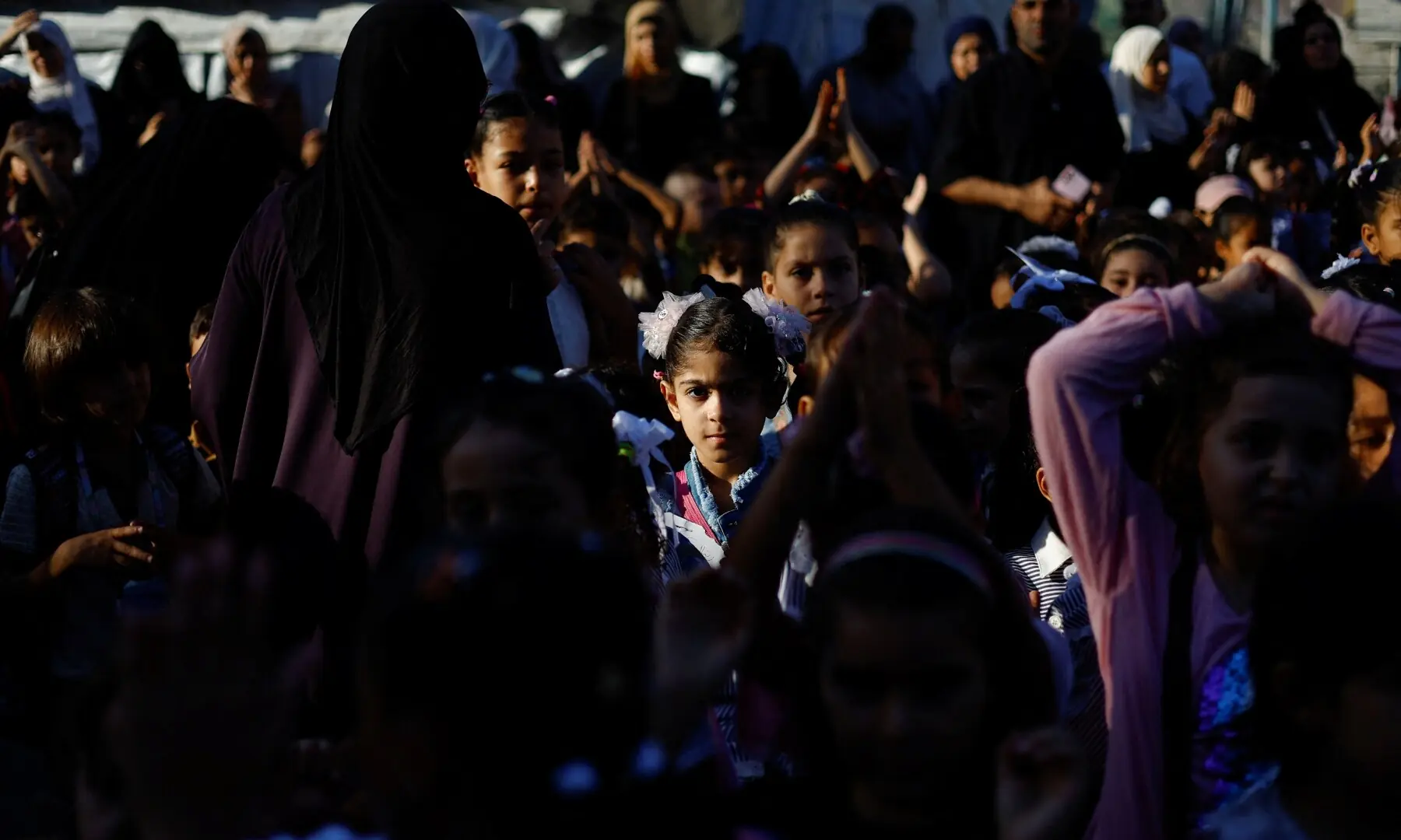 Palestinian students attend their first day of the new school year at an UNRWA school in Nuseirat, in the central Gaza Strip on September 19, 2026. —Reuters Palestinian students attend their first day of the new school year at an UNRWA school in Nuseirat, in the central Gaza Strip on September 19, 2026. —Reuters