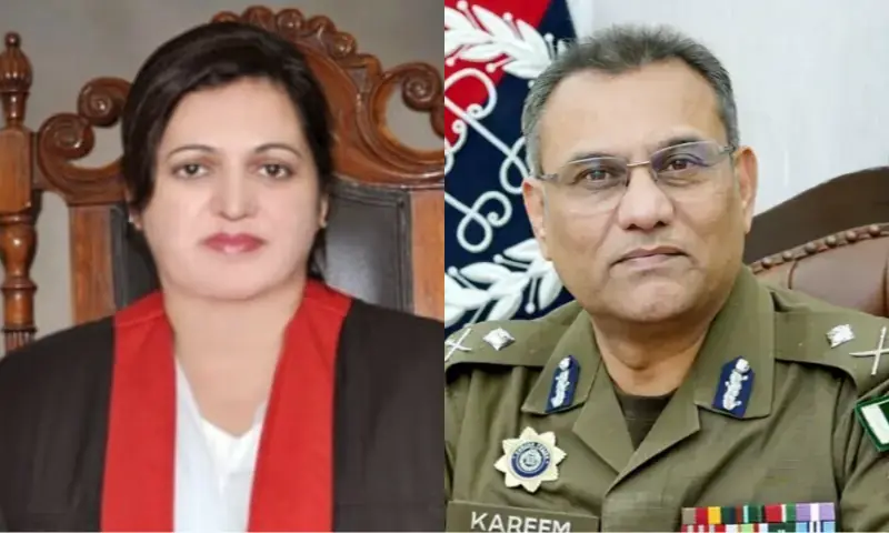 This photo comvo shows LHC Chief Justice Aalia Neelum (L) and Punjab Inspector General of Police (IGP) Rao Abdul Kareem (R). &mdash; File/LHC/OfficialDPRPP