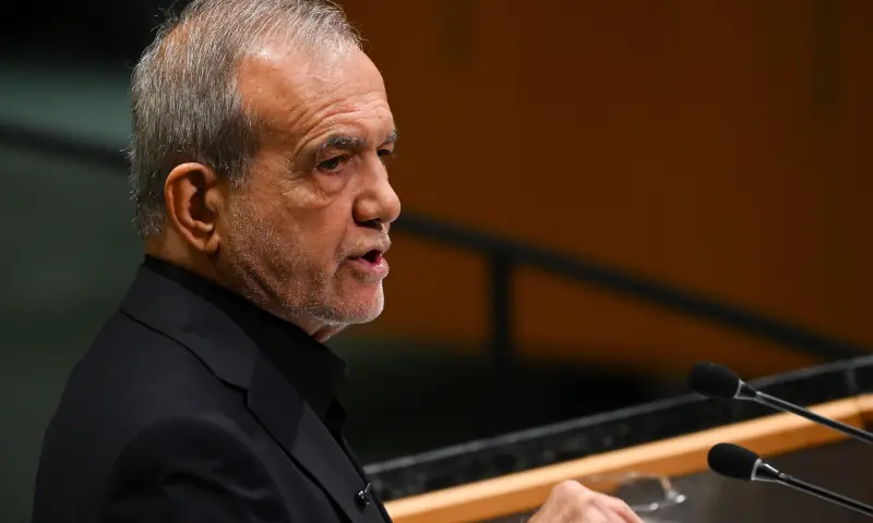 President of Iran Masoud Pezeshkian addresses the 81st session of the United Nations (UN) General Assembly at UN Headquarters on September 23, 2026 in New York City. — AFP President of Iran Masoud Pezeshkian addresses the 81st session of the United Nations (UN) General Assembly at UN Headquarters on September 23, 2026 in New York City. — AFP