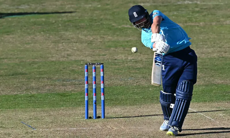 CHESTER-LE-STREET: England&rsquo;s Will Jacks hits a boundary during the first One-day International against Sri Lanka at The Riverside Ground.&mdash;AFP