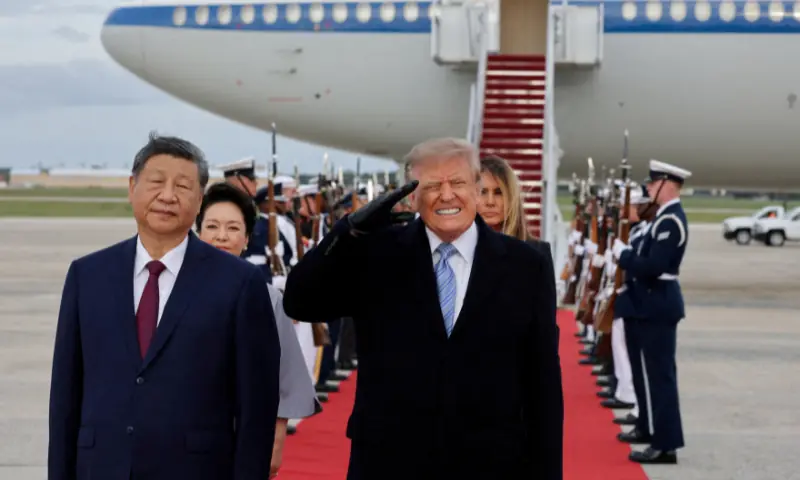 US President Donald Trump (R) salutes next to Chinese President Xi Jinping (L) as he arrives ahead of a state visit at Joint Base Andrews, Maryland, US, on September 23, 2026. — Reuters US President Donald Trump (R) salutes next to Chinese President Xi Jinping (L) as he arrives ahead of a state visit at Joint Base Andrews, Maryland, US, on September 23, 2026. — Reuters