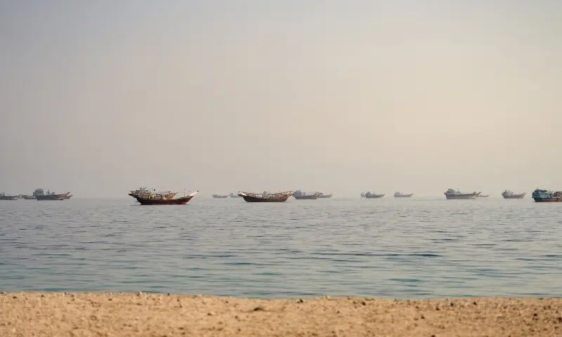 Vessels at the Strait of Hormuz, as seen from Musandam, Oman, on September 23, 2026. &mdash; Reuters