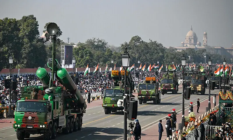 Indian Army's Brahmos missile system (L) takes part country’s 76th Republic Day parade in New Delhi. — AFP/File Indian Army's Brahmos missile system (L) takes part country’s 76th Republic Day parade in New Delhi. — AFP/File