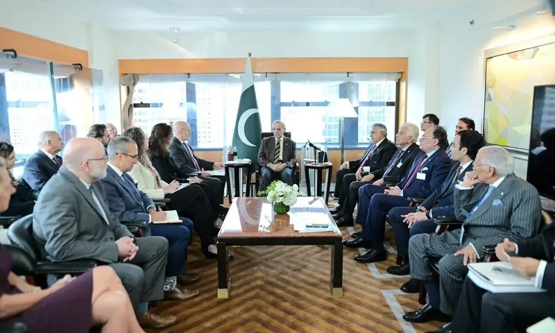 A delegation of Business Council for International Understanding (BCIU) and US-Pakistan Business Council called on Prime Minister Shehbaz Sharif. New York on September 25. — Press Information Department (PID) A delegation of Business Council for International Understanding (BCIU) and US-Pakistan Business Council called on Prime Minister Shehbaz Sharif. New York on September 25. — Press Information Department (PID)