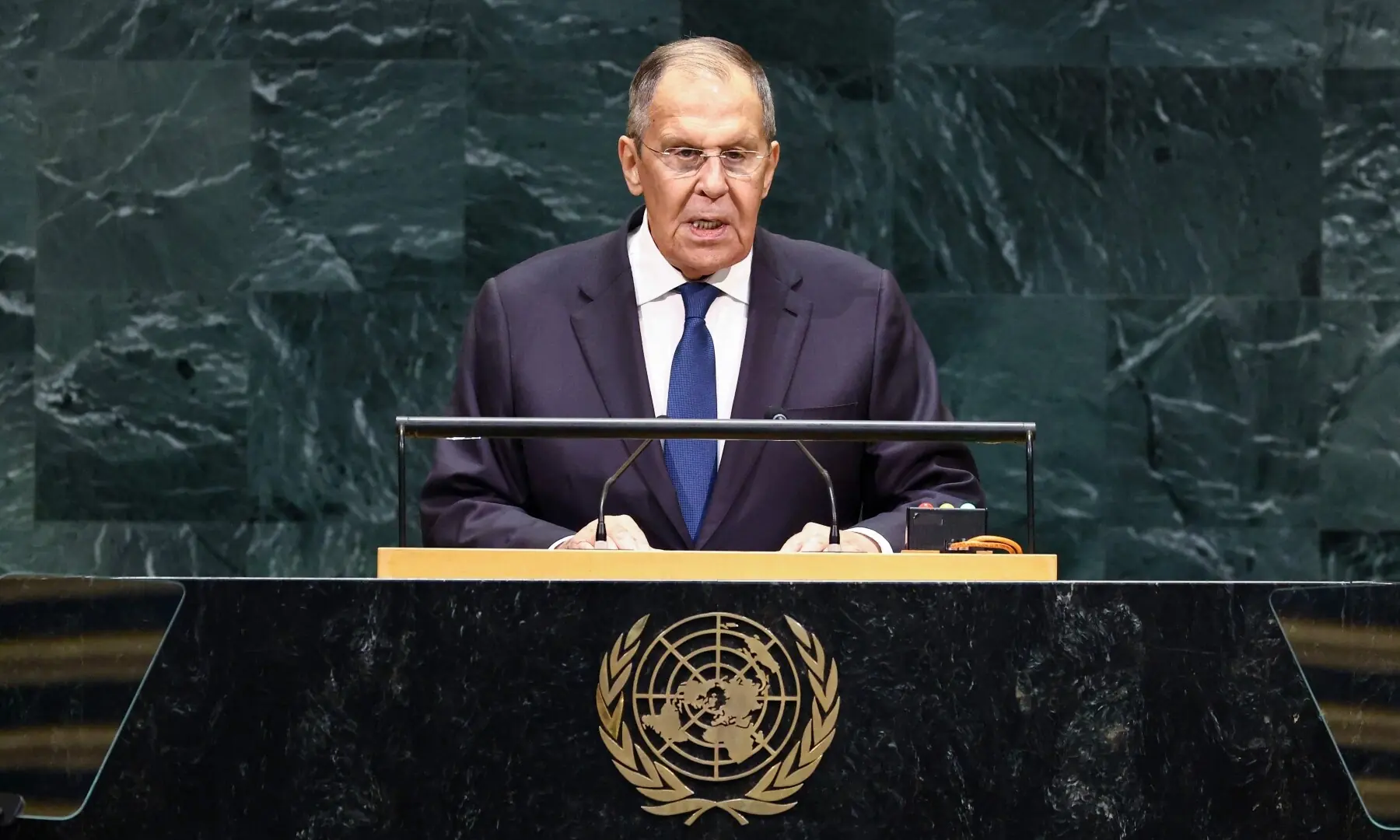 Russia’s Foreign Minister Sergey Lavrov speaks during the 81st United Nations General Assembly at UN headquarters in New York, the US on September 26, 2026. — AFP