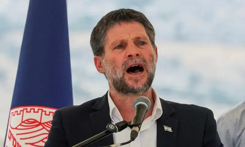 Israeli Finance Minister Bezalel Smotrich speaks at a press conference regarding settlements expansion for the long-frozen E1 settlement, that would split East Jerusalem from the occupied West Bank, near the Israeli settlement of Maale Adumim in the Israeli-occupied West Bank on August 14, 2025. —Reuters/File Israeli Finance Minister Bezalel Smotrich speaks at a press conference regarding settlements expansion for the long-frozen E1 settlement, that would split East Jerusalem from the occupied West Bank, near the Israeli settlement of Maale Adumim in the Israeli-occupied West Bank on August 14, 2025. —Reuters/File