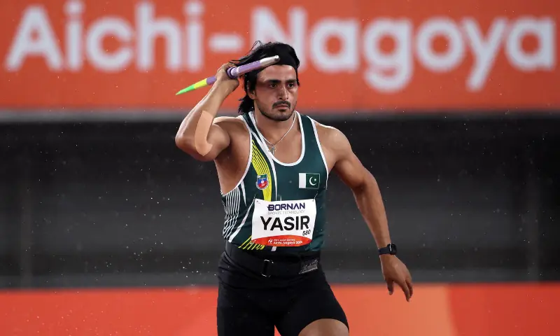Muhammad Yasir in action during the Men's Javelin Throw Final at Paloma Mizuho Sports Park in Nagoya, Japan on September 28. &mdash; Reuters