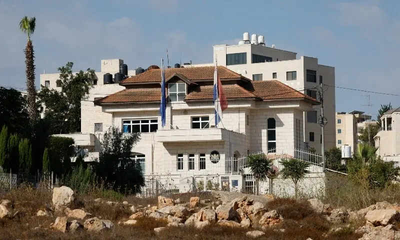 Exterior of the representative office of the Netherlands, after Israel said it would revoke the diplomatic status of Dutch diplomats, in Ramallah, the Israeli-occupied West Bank on September 28, 2026. —Reuters Exterior of the representative office of the Netherlands, after Israel said it would revoke the diplomatic status of Dutch diplomats, in Ramallah, the Israeli-occupied West Bank on September 28, 2026. —Reuters