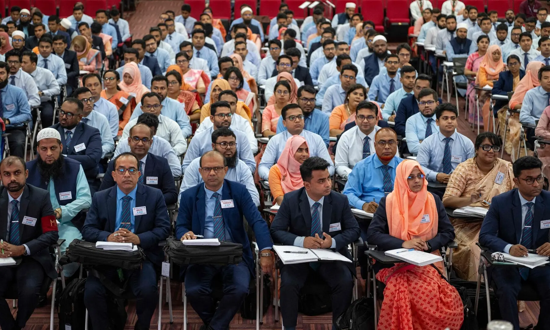 This photograph taken on September 8, 2026 shows newly recruited officers attending training session at the Bangladesh Public Administration Training Centre (BPATC) in Savar. &mdash;AFP