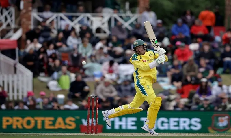 Australian batter Alex Carey plays a shot against South Africa during the third One-day International at the Senwes Park in Potchefstroom on September 30, 2026. &mdash;AFP
