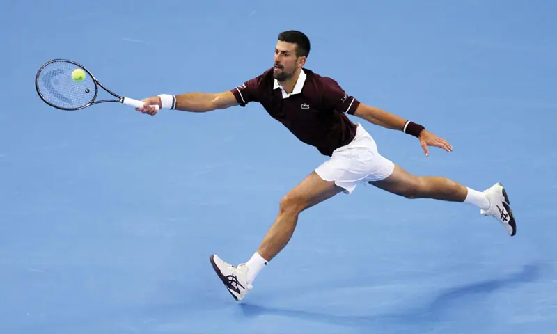 SERBIA’S Novak Djokovic hits a return against Nuno Borges of Portugal during their China Open round-of-32 match at the National Tennis Centre on Wednesday.—Reuters SERBIA’S Novak Djokovic hits a return against Nuno Borges of Portugal during their China Open round-of-32 match at the National Tennis Centre on Wednesday.—Reuters
