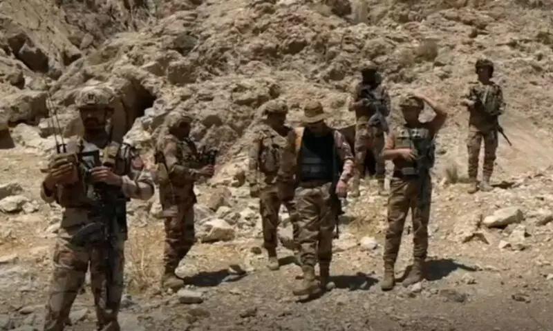 Security forces can be seen in this screengrab released on Oct 1. — Radio Pakistan Security forces can be seen in this screengrab released on Oct 1. — Radio Pakistan
