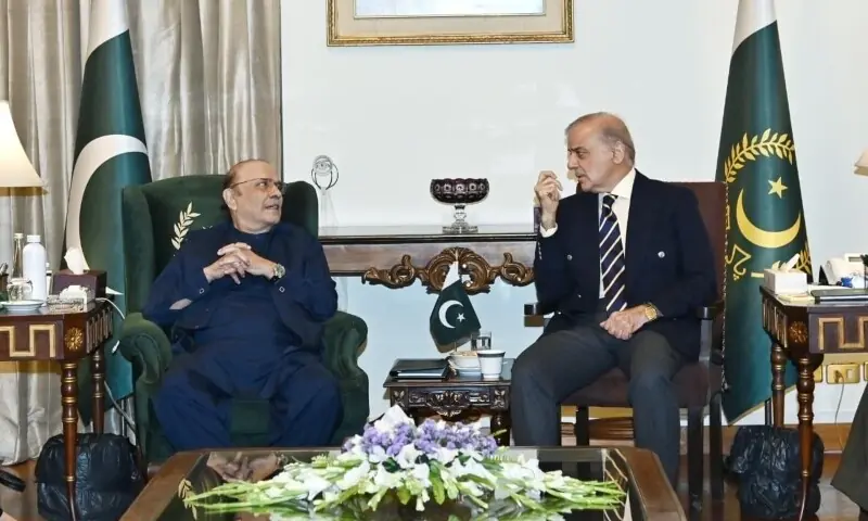 President Asif Ali Zardari and Prime Minister Shehbaz Sharif have a meeting at the Aiwan-i-Sadr on October 1, 2026. — X/@PresOfPakistan President Asif Ali Zardari and Prime Minister Shehbaz Sharif have a meeting at the Aiwan-i-Sadr on October 1, 2026. — X/@PresOfPakistan