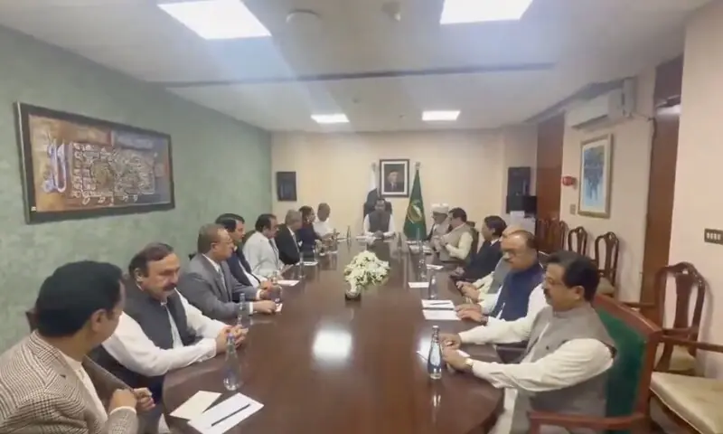Opposition and government representatives hold talks on Oct 2.--- Screengrab from video via TTAP Opposition and government representatives hold talks on Oct 2.--- Screengrab from video via TTAP