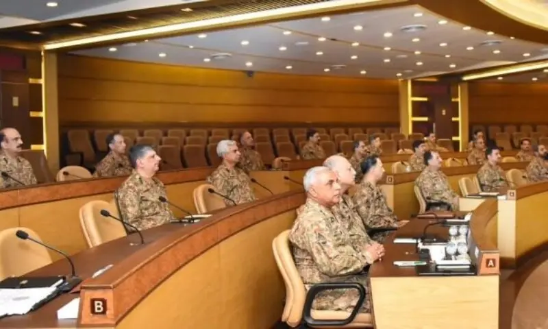 Top military officials attend the 277th Corps Commanders' Conference in Rawalpindi on October 2, 2026. &mdash; Photo courtesy ISPR