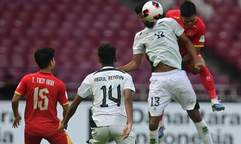 Pakistan ended their FIFA ASEAN Cup campaign with a fighting 4-2 defeat against Vietnam at the Gelora Bung Karno Stadium in Jakarta on Friday. &mdash; Photo via X/@TheRealPFF