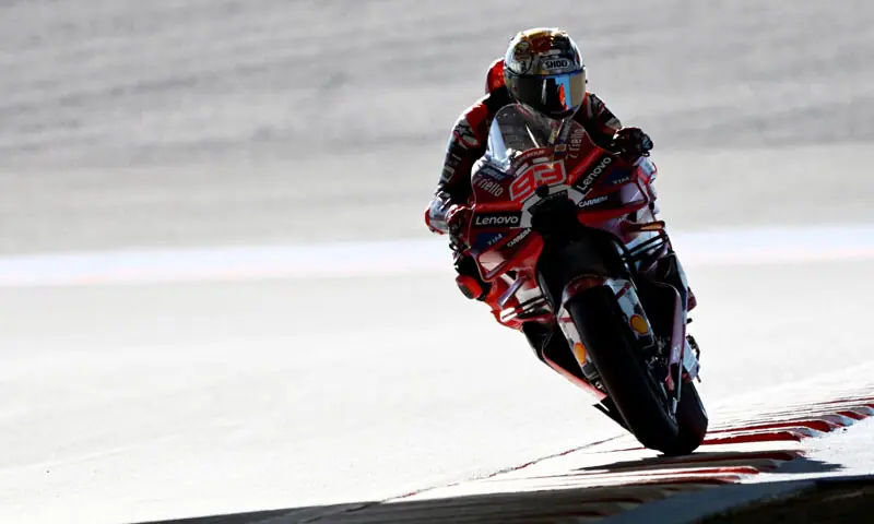 DUCATI Lenovo Team Spanish rider Marc Marquez competes during the MotoGP Japanese Grand Prix practice at the Mobility Resort Motegi on Friday.—AFP DUCATI Lenovo Team Spanish rider Marc Marquez competes during the MotoGP Japanese Grand Prix practice at the Mobility Resort Motegi on Friday.—AFP