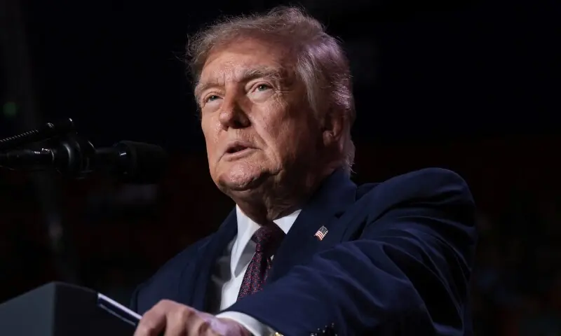 US President Donald Trump speaks during a rally, ahead of the midterm elections, at The Mitchell Center at the University of South Alabama in Mobile, Alabama, the US on October 2, 2026. &mdash; Reuters
