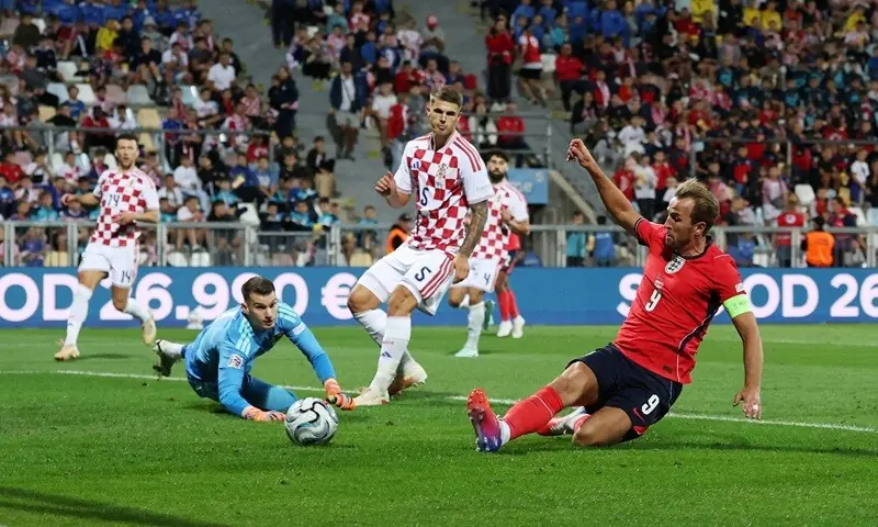 England's Harry Kane (R) scores against Croatia during their UEFA Nations League Group A3 match at the Stadion HNK Rijeka in Rijeka, Croatia, on October 3, 2026. —Reuters England's Harry Kane (R) scores against Croatia during their UEFA Nations League Group A3 match at the Stadion HNK Rijeka in Rijeka, Croatia, on October 3, 2026. —Reuters