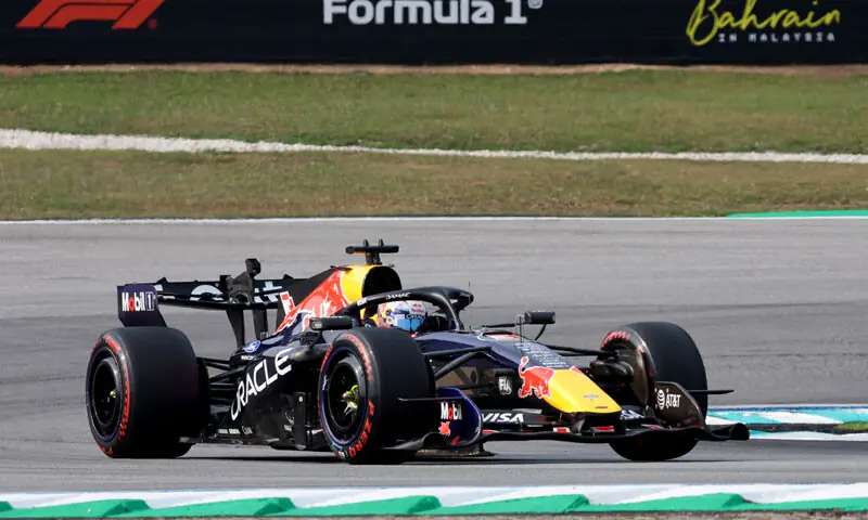 RED Bull’s Dutch driver Max Verstappen competes during the qualifying session of the Bahrain Grand Prix at the Sepang International Circuit on Saturday.—Reuters RED Bull’s Dutch driver Max Verstappen competes during the qualifying session of the Bahrain Grand Prix at the Sepang International Circuit on Saturday.—Reuters