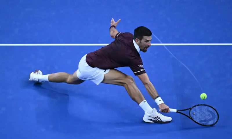 Serbia's Novak Djokovic in action during his semi-final clash against Daniil Medvedev in the China Open on October 5, 2026.--AFP Serbia's Novak Djokovic in action during his semi-final clash against Daniil Medvedev in the China Open on October 5, 2026.--AFP