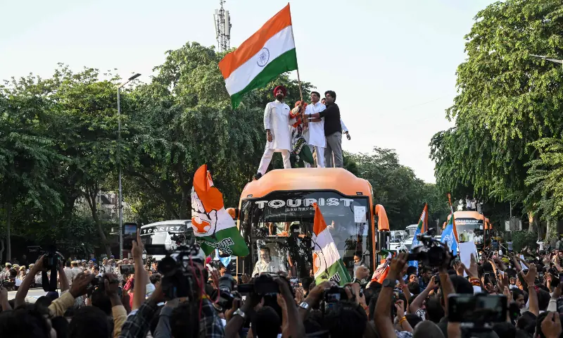 Demonstrators waving the national flag gather during a protest by the opposition alliance INDIA bloc (Indian National Developmental Inclusive Alliance) in New Delhi on October 7, 2026 against the country's Chief Election Commissioner Gyanesh Kumar, calling for his resignation over alleged irregularities in the Special Intensive Revision (SIR) of electoral rolls. — AFP Demonstrators waving the national flag gather during a protest by the opposition alliance INDIA bloc (Indian National Developmental Inclusive Alliance) in New Delhi on October 7, 2026 against the country's Chief Election Commissioner Gyanesh Kumar, calling for his resignation over alleged irregularities in the Special Intensive Revision (SIR) of electoral rolls. — AFP