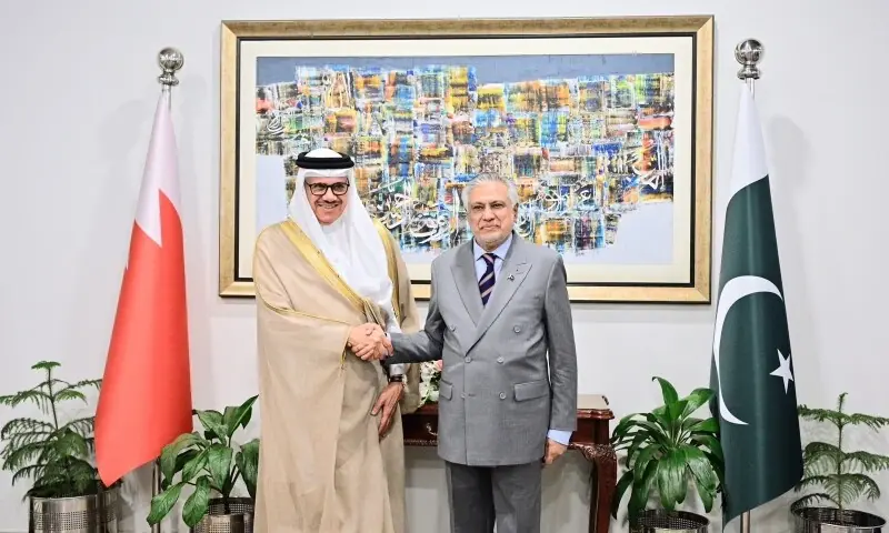 Bahrain’s Foreign Minister Abdullatif bin Rashid Al Zayani and Deputy Prime Minister and Foreign Minister Ishaq Dar meet at the Ministry of Foreign Affairs on Oct 8, 2026. —X/@ForeignOfficePk Bahrain’s Foreign Minister Abdullatif bin Rashid Al Zayani and Deputy Prime Minister and Foreign Minister Ishaq Dar meet at the Ministry of Foreign Affairs on Oct 8, 2026. —X/@ForeignOfficePk