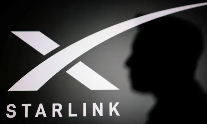 The silhouette of Elon Musk and Starlink logo are seen in this illustration taken on June 11, 2026. &mdash; Reuters