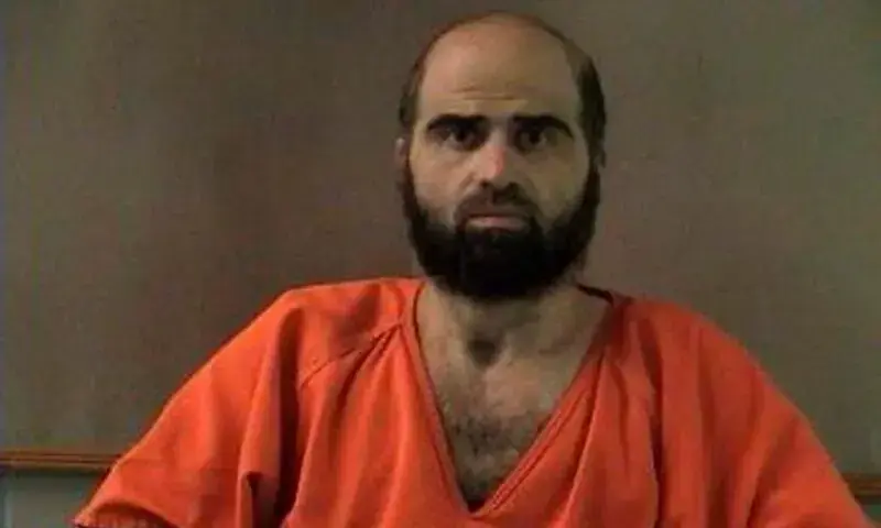 Nidal Hasan, charged with killing 13 people and wounding 31 in a November 2009 shooting spree at Fort Hood, is pictured in an undated handout photo obtained by Reuters on June 29, 2012. —Reuters/File Nidal Hasan, charged with killing 13 people and wounding 31 in a November 2009 shooting spree at Fort Hood, is pictured in an undated handout photo obtained by Reuters on June 29, 2012. —Reuters/File