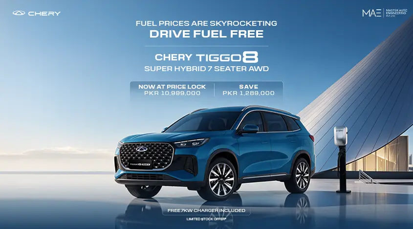 Drive fuel free: Chery Master offers Rs1.29 Million upfront savings on Tiggo 8 Super Hybrid AWD Drive fuel free: Chery Master offers Rs1.29 Million upfront savings on Tiggo 8 Super Hybrid AWD
