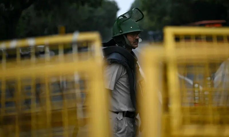 A Delhi Police personnel stands guard ahead of a protest by the youth-led Cockroach Janata Party (CJP) demanding the resignation of India’s Chief Election Commissioner over alleged "special intensive revision” (SIR) voter-roll irregularities, in New Delhi on October 10, 2026. — AFP A Delhi Police personnel stands guard ahead of a protest by the youth-led Cockroach Janata Party (CJP) demanding the resignation of India’s Chief Election Commissioner over alleged "special intensive revision” (SIR) voter-roll irregularities, in New Delhi on October 10, 2026. — AFP