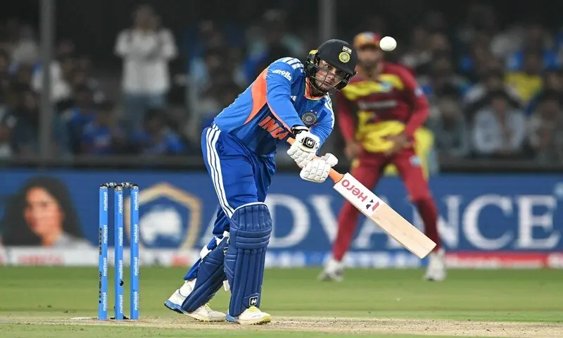 Indian opener Abhishek Sharma plays a shot against West Indies during the third T20 International at the Holkar Cricket Stadium in Indore, India, on October 11, 2026. —AFP Indian opener Abhishek Sharma plays a shot against West Indies during the third T20 International at the Holkar Cricket Stadium in Indore, India, on October 11, 2026. —AFP