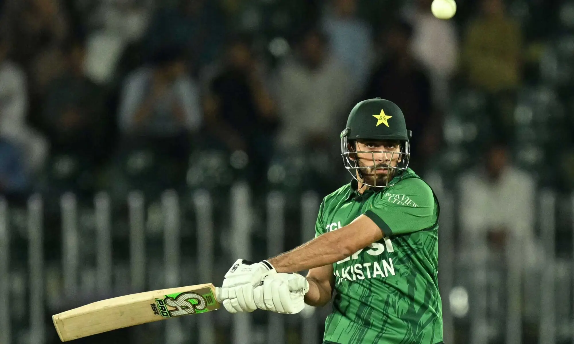 Pakistan's Arafat Minhas plays a shot during the third Twenty20 International against Sri Lanka at the Rawalpindi Cricket Stadium in Rawalpindi on October 13, 2026.—AFP Pakistan's Arafat Minhas plays a shot during the third Twenty20 International against Sri Lanka at the Rawalpindi Cricket Stadium in Rawalpindi on October 13, 2026.—AFP