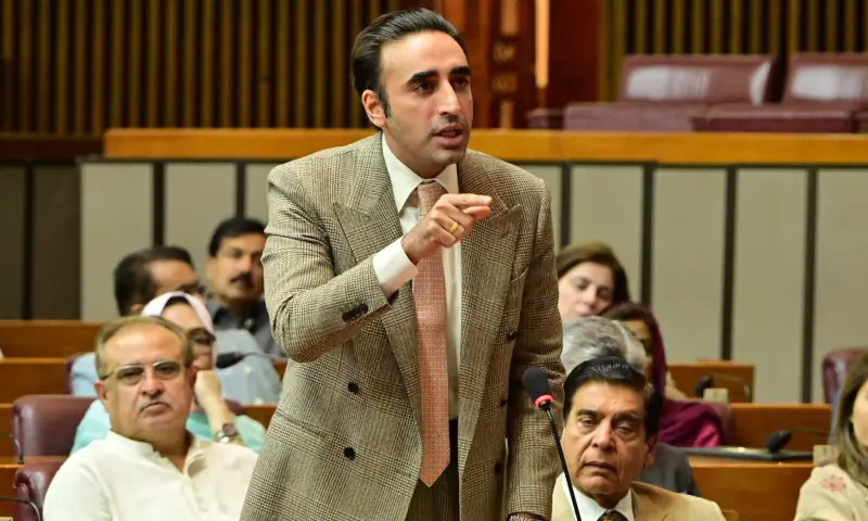 PPP Chairman Bilawal Bhutto-Zardari addresses the National Assembly on Oct 14, 2025. — photo courtesy NA PPP Chairman Bilawal Bhutto-Zardari addresses the National Assembly on Oct 14, 2025. — photo courtesy NA