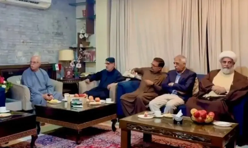 A leadership meeting of the Pakistan Constitution Protection Movement held under the chairmanship of Mahmood Khan Achakzai, Chairman of the Pakistan Constitution Protection Movement on Thursday, Oct 15. &mdash;@TTAP/X