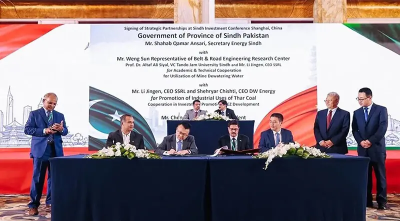 Chief Minister Syed Murad Ali Shah witnesses partnership agreements at the Sindh Investment Conference, in Shanghai.—X/@SindhCMHouse Chief Minister Syed Murad Ali Shah witnesses partnership agreements at the Sindh Investment Conference, in Shanghai.—X/@SindhCMHouse