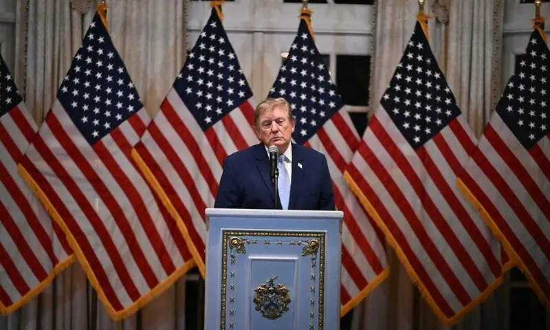 US President Donald Trump speaks during a MAGA Inc. event at his Mar-A-Lago resort in Palm Beach, Florida on October 16, 2026. &mdash; AFP