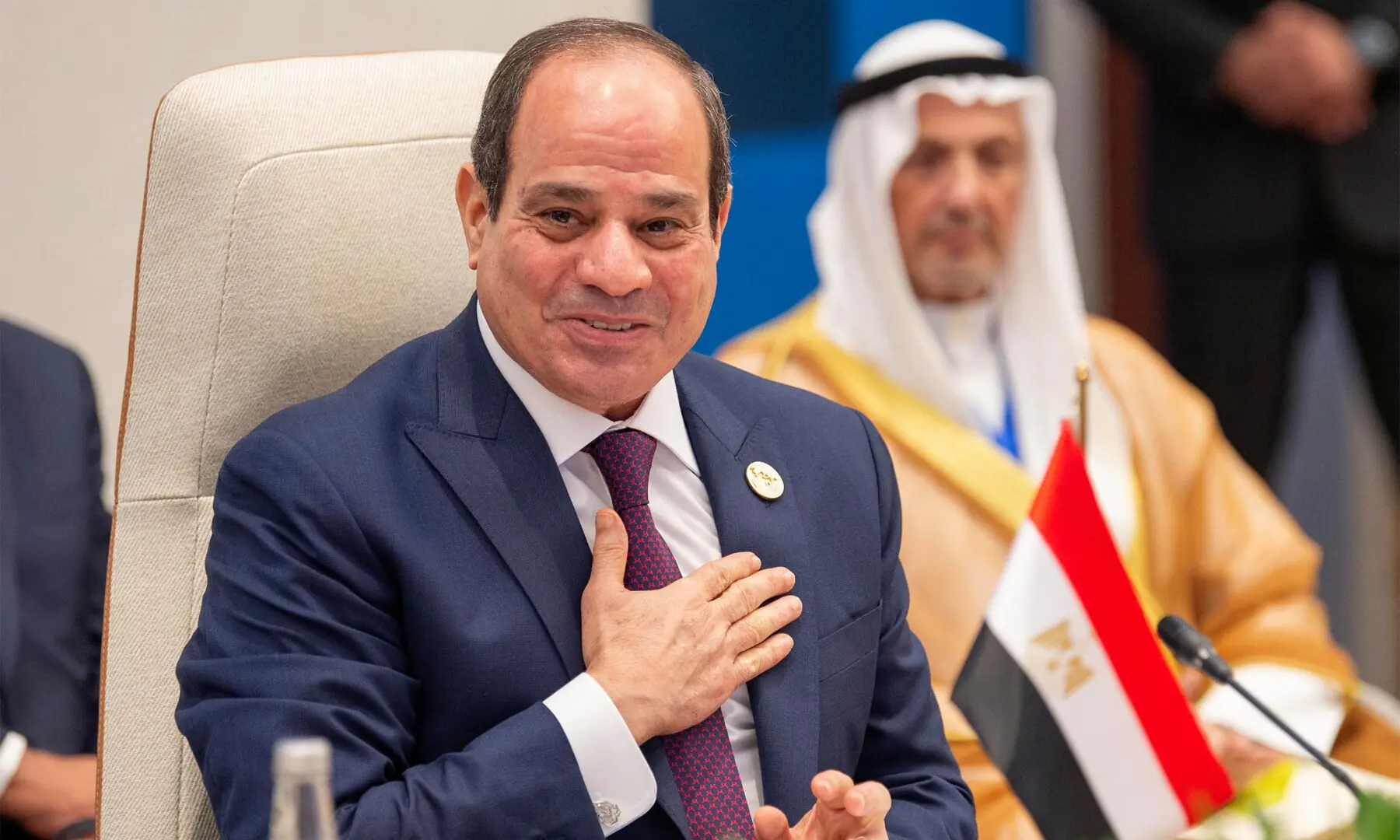 Egypt's President Abdel Fattah al-Sisi attends the second edition of the summit of the Green Middle East Initiative, held on the sidelines of the COP27 climate conference at Sharm el-Sheikh, in Egypt, on Nov 7, 2022. &mdash; Courtesy of Saudi Royal Court via Reuters