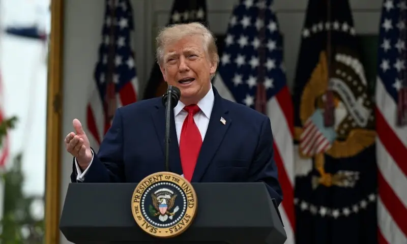 US President Donald Trump addresses an event in the Rose Garden at the White House in Washington, DC, the US on October 15, 2026. — Reuters