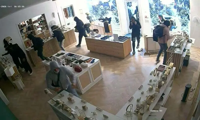 CCTV footage shows a masked group breaking into a jewellery shop in Lyon, France, October 17, 2026, in this screengrab obtained from a handout video. — Reuters