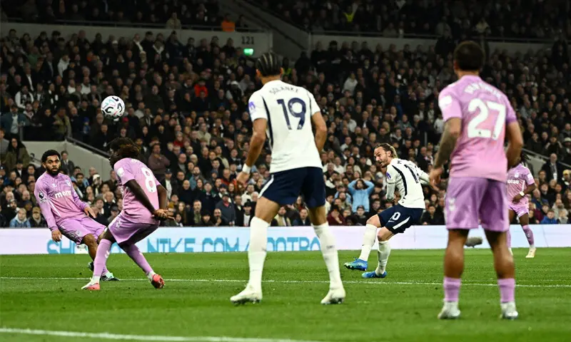 TOTTENHAM Hotspur’s James Maddison (second R) scores against Coventry City during their Premier League match at the Tottenham Hotspur Stadium.—Reuters TOTTENHAM Hotspur’s James Maddison (second R) scores against Coventry City during their Premier League match at the Tottenham Hotspur Stadium.—Reuters