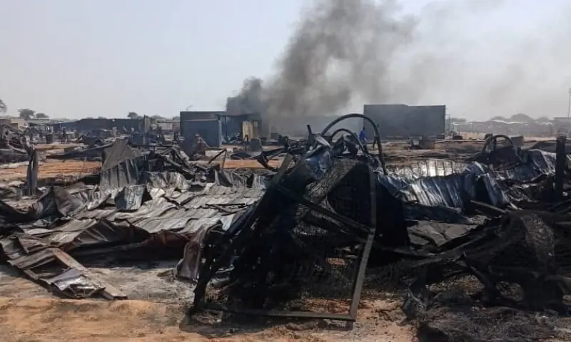 Rubble left after fires at Alneam market after a drone strike on a market in the disputed Abyei region along the border between South Sudan and Sudan, October 20, 2026. —Handout via Reuters Rubble left after fires at Alneam market after a drone strike on a market in the disputed Abyei region along the border between South Sudan and Sudan, October 20, 2026. —Handout via Reuters