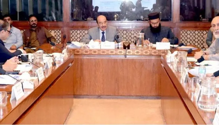 Senator Kamil Ali Agha chairs a meeting of the Senate Standing Committee on Science and Technology on October 20, 2026. &mdash; Facebook@Pakistansenate