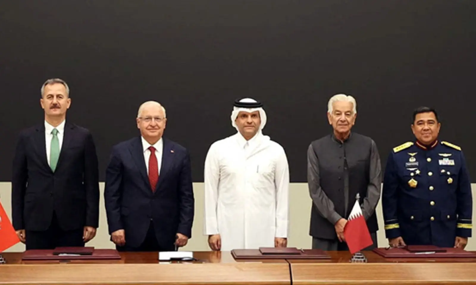 DEFENCE ministers of Turkiye, Qatar, Pakistan and Indonesia pose for a photo following the signing of the ‘Badr’ defence cooperation agreement.—Reuters DEFENCE ministers of Turkiye, Qatar, Pakistan and Indonesia pose for a photo following the signing of the ‘Badr’ defence cooperation agreement.—Reuters