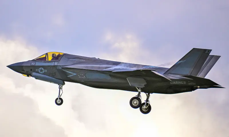 A US Marines' Lockheed Martin F35-B jet prepares to land at Jose Aponte de la Torre Airport, formerly Roosevelt Roads Naval Station, on September 13, 2025, in Ceiba, Puerto Rico. &mdash; AFP/File