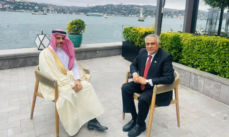 Deputy Prime Minister and Foreign Minister Ishaq Dar meets Saudi Foreign Minister Prince Faisal bin Farhan Al Saud in Istanbul on October 23, 2026. &mdash; X/@ForeignOfficePk